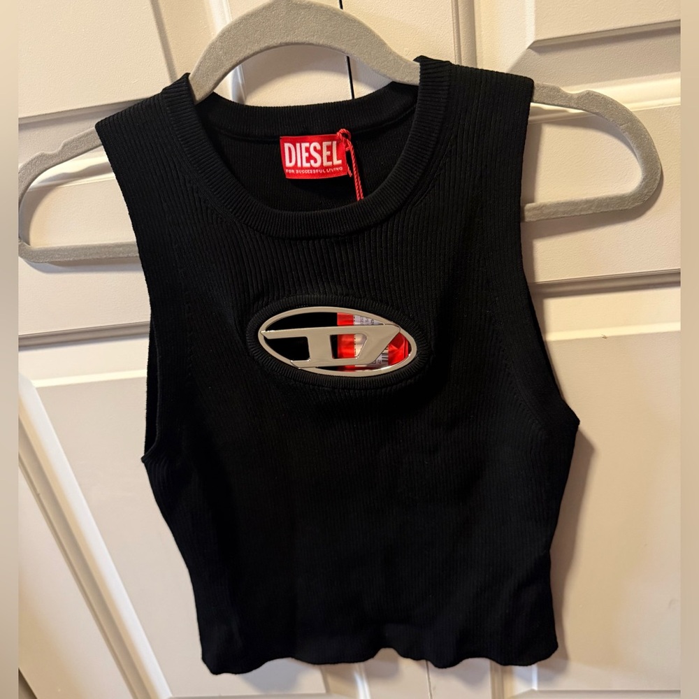Diesel Black Cutout Tank Top